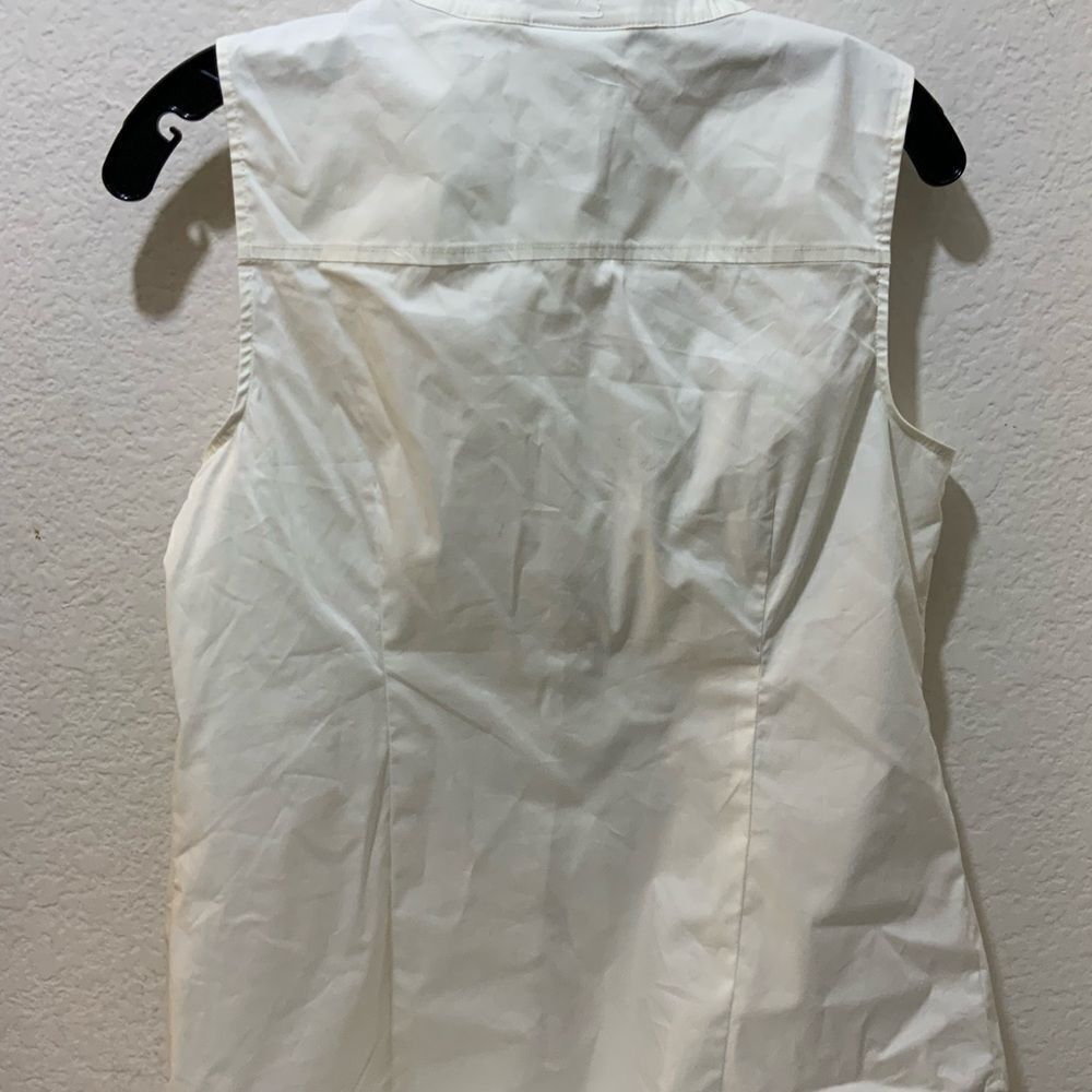 Liz Claiborne White front lace Ruffle Sleeveless Top - Size S NWT - Picture 6 of 7